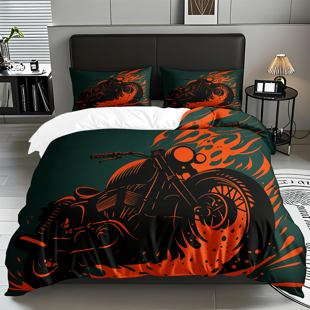 TEMU / JIT hogar transfronterizo motocicleta cool transpirable impresión digital colcha colcha