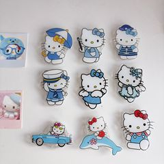 蓝色系天使翅膀kitty支架适用任何手机气囊3m粘贴式桌面懒人