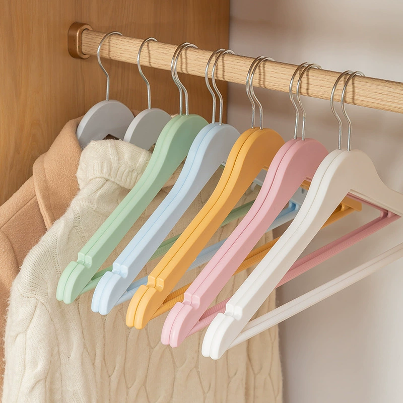 Широкая вешалка для одежды для домашнего использования, нескользящая вешалка для одежды для взрослых, утолщенная пластиковая вешалка для одежды и брюк, трансграничная сушилка для одежды.