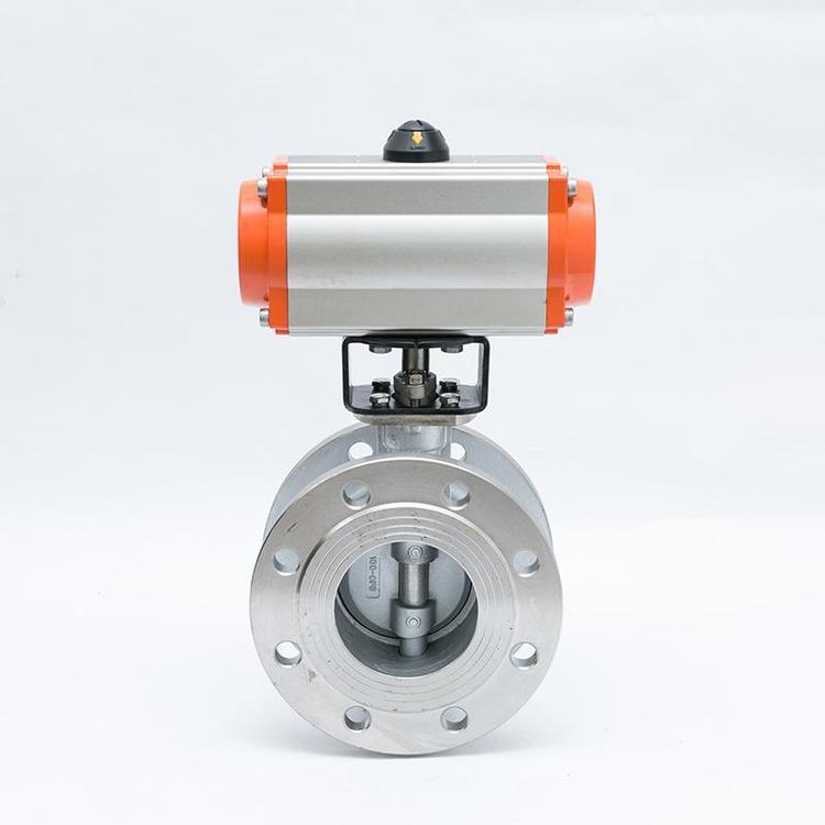 气动蝶阀 D643H-16P 不锈钢气动法兰硬密封蝶阀气动防爆法兰蝶阀