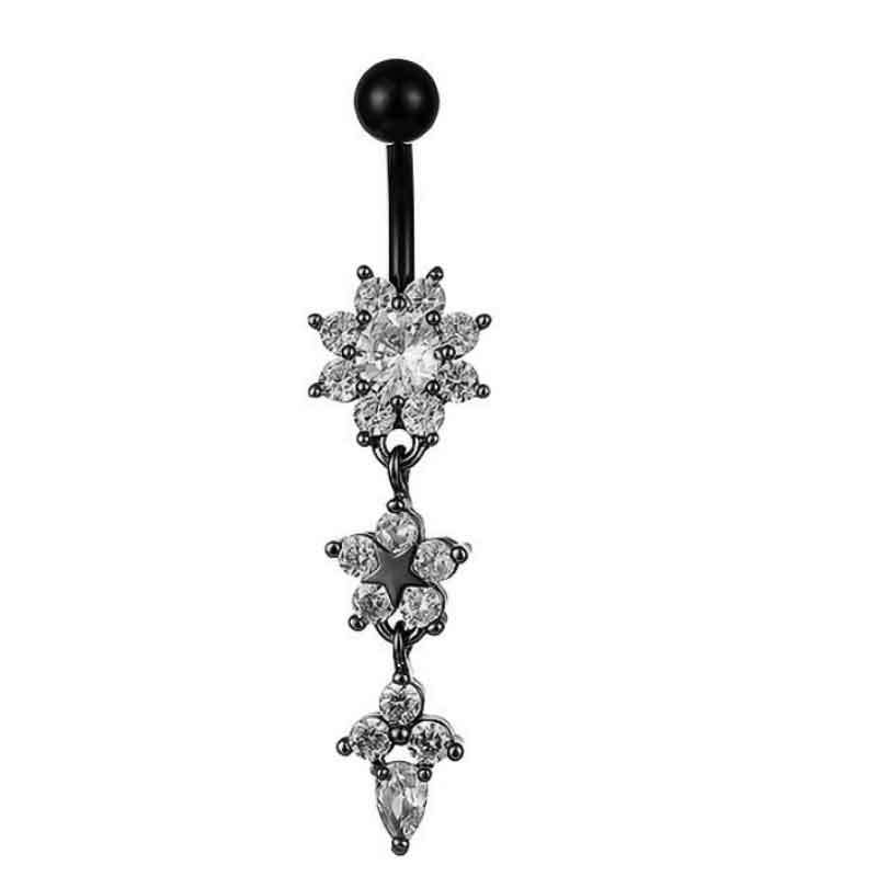 Zircon Inlay Material 1 Piece Belly Rings Simple Style Classic Style Solid Color 304 Stainless Steel Inlay Zircon Belly Rings
