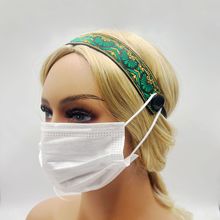 欧美耳朵防勒口罩纽扣头带宽边织带护士口罩发带简约运动头饰12色