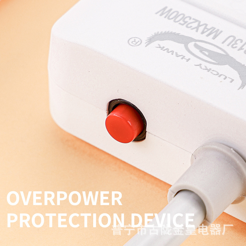 Protector de sobrecarga con cable eléctrico con puerto USB-C cargado con conector de conector de cable de extensión de color