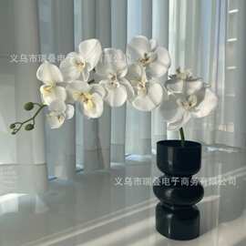 高仿单支蝴蝶兰仿真花9头手感3D蝴蝶兰假花绢花家居装饰摆件幸福