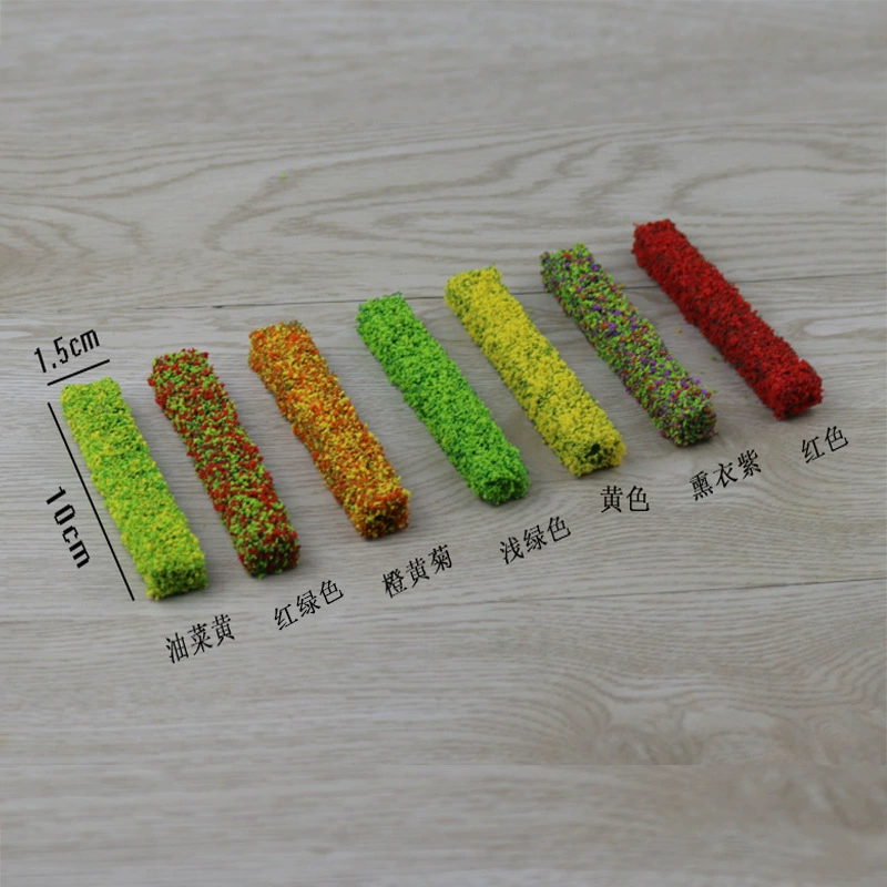 Моделирование Мини Цветы Губка Кустарники Моделирование Украшения Газон Красочные Кустарник Полосы