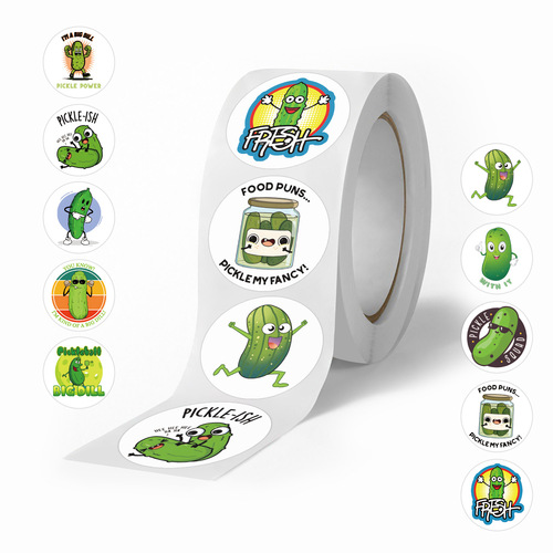 500 Carton Pickled Cucumber Roll Roll Sticker Tape Journal Decor Computer Phone Stationery Computer Sticker