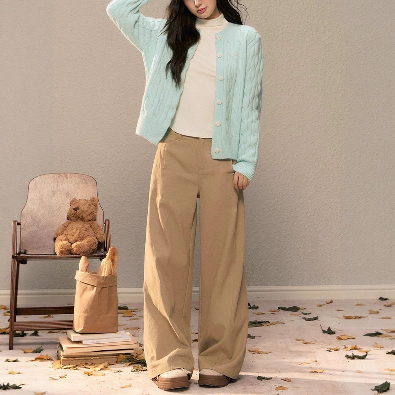 Retro Twist-Knit Cardigan Sweater Loose and Lazy Long-Sleeved Coat for Women