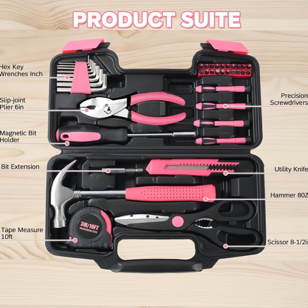 In-stock, exclusively for cross-border e-commerce: 39-piece household hardware tool set, carbon steel combination set, manual tool box