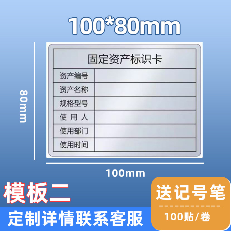 Template 2 100*80mm (100 stickers/roll) (pen included)