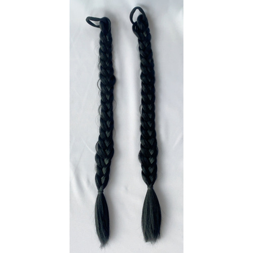 Children's Ponytail Wigs for Girls, Synthetic Hair, Hand-Plaited Fishtail Braids in Y2K Style, Double Ponytails—Factory Direct Sales