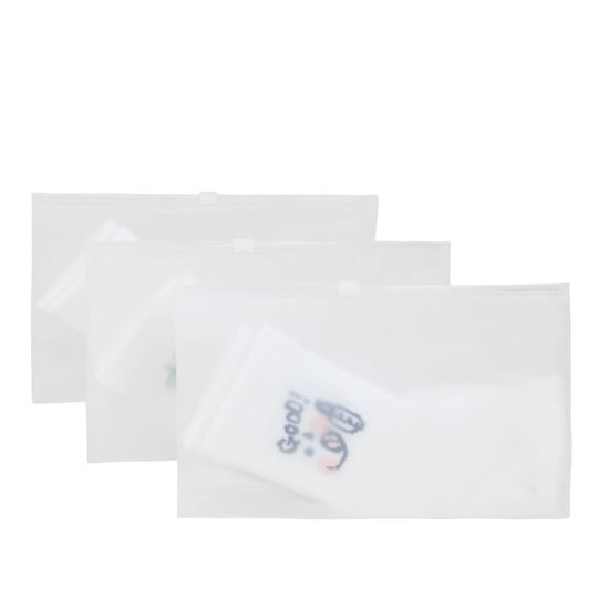 Horizontal version cpe frosted zipper bag underwear towel socks packaging self-sealing bag transparent clothing zipper bag wholesale