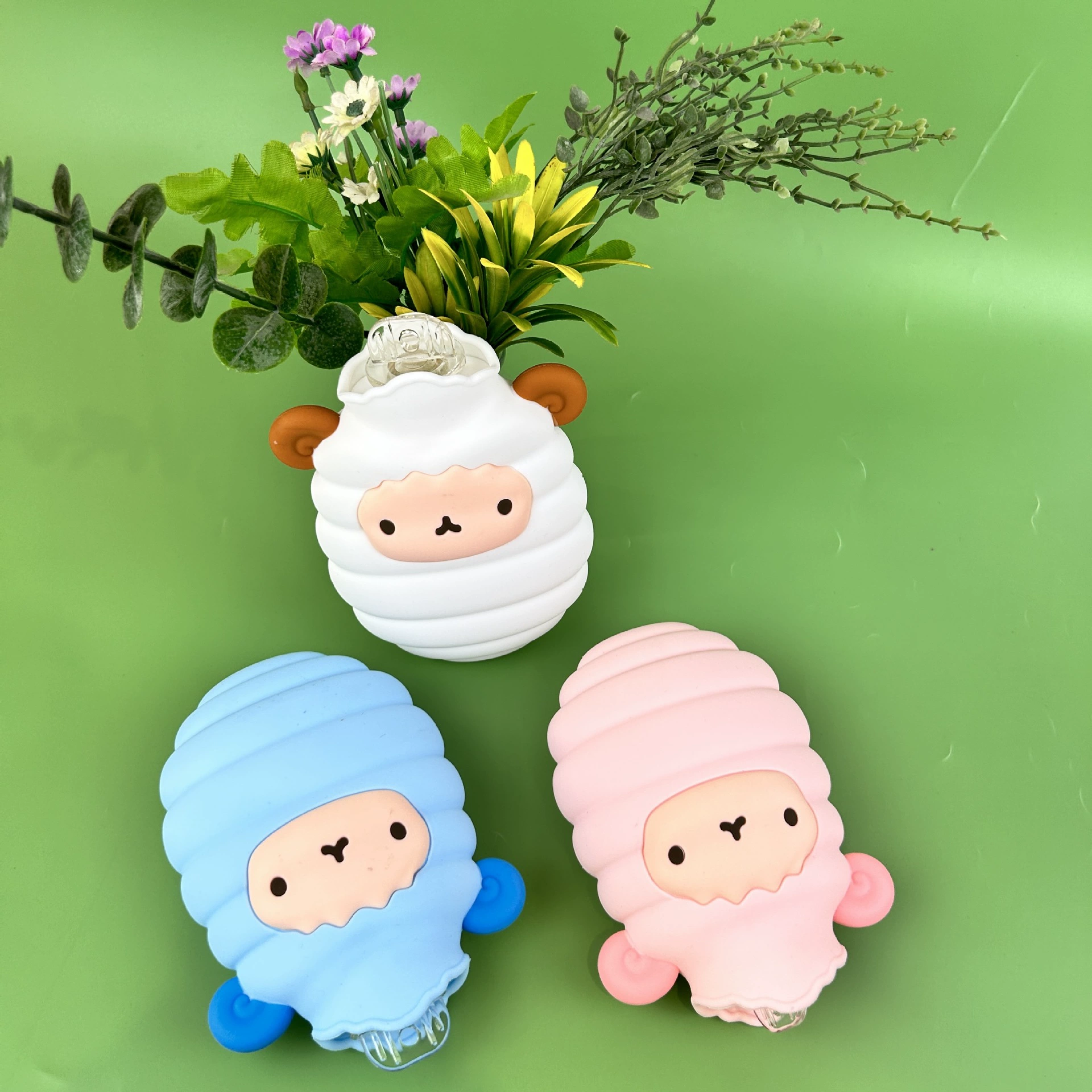 Зимний мультфильм ягненок силиконовая грелка сумка милая взрывозащищенная силиконовая грелка сумка