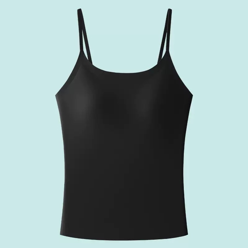 Ropa interior de cinturón de mujer cojín de pecho sin usar un sostén con base exterior para limpiar el pecho chaleco delgado de verano