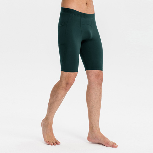 Men's tight-fitting sports shorts, quick-drying training pants with pockets, breathable stretch running fitness shorts 11408