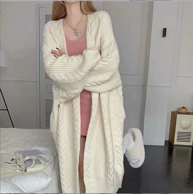 KANING женский длинный вязаный кардиган в стиле лофт, новая модель осени 2025 года, дизайн в корейском стиле, свитер-жакет.