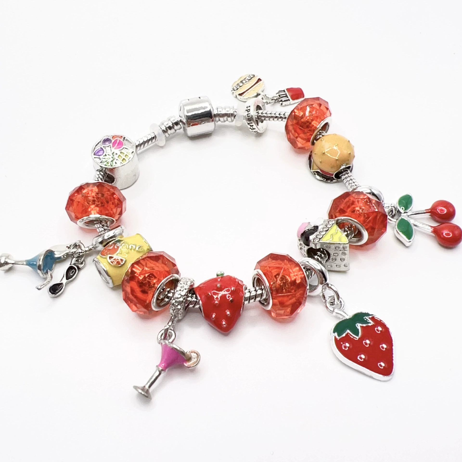 Красная клубника, браслет из бусин, бусин bracelet, европейский стиль, ручной работы