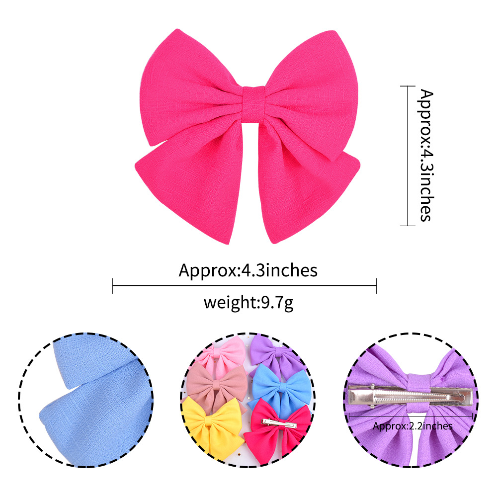 Wholesale Jewelry Solid Color Satin Fabric Chiffon Bow Hairpin Set Nihaojewelry display picture 2