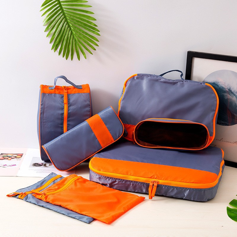 In-stock 7-piece travel storage set, portable multi-functional toiletry bag for business trips, clothing and shoe organizer storage bag