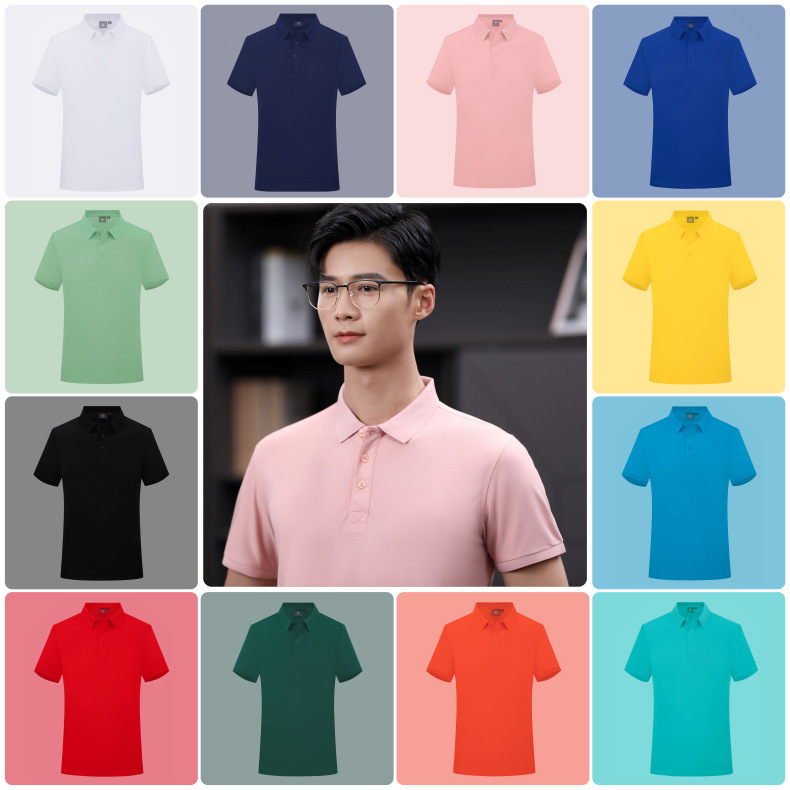 Tencel cotton short-sleeved polo shirt custom logo printing sweat-absorbing breathable summer clothing store employee uniform work clothes made to order manufacturer