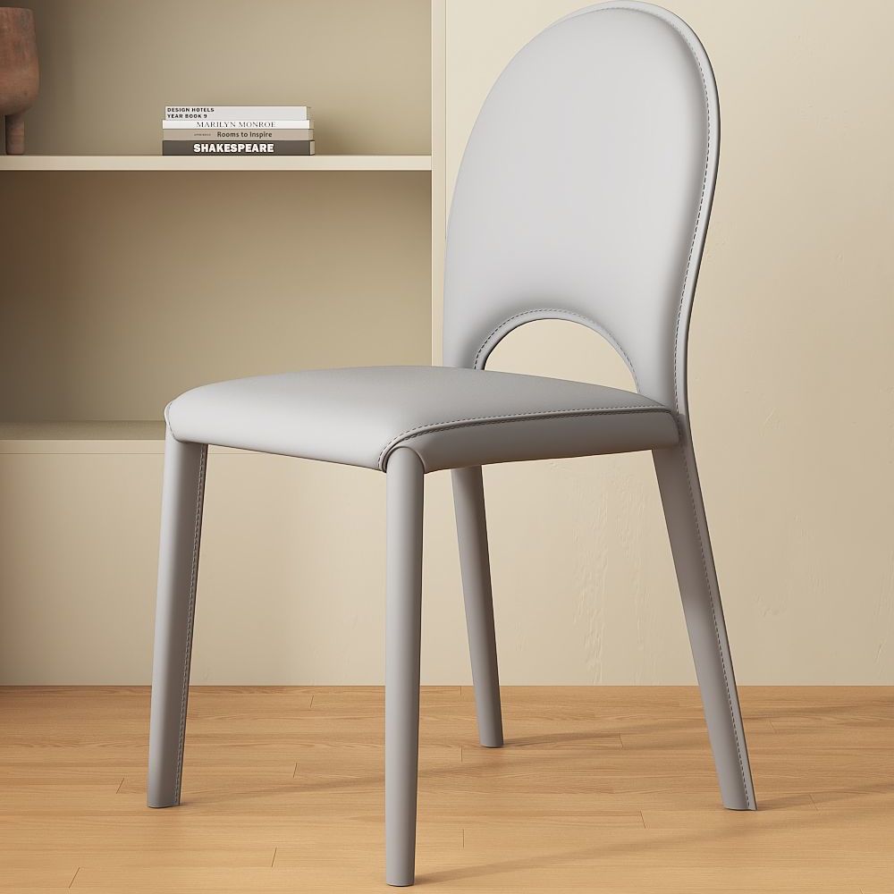 silla de comedor de estilo crema estilo minimalista mesa de comedor de hotel taburete de respaldo de diseño modelo silla de cuero de silla