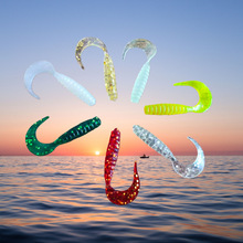 跨境双鱼单尾蛆卷尾蛆软饵假饵饵跟钓饵3.5CM 10条/包路亚饵鱼饵