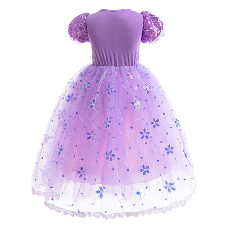 В наличии Летняя Европейская и американская детская одежда с мультяшным аниме Принцесса Хлопковое платье с короткими рукавами Детское платье