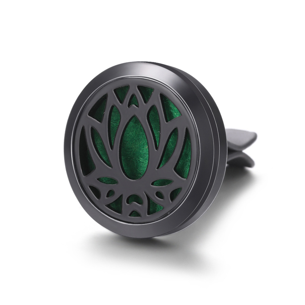 pistola de acero inoxidable negro hueco coche ventilación abrazadera de automóvil perfume árbol de vida automóvil perfume caja de difusión de perfume