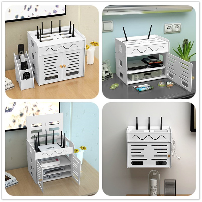 Caja de almacenamiento de enrutador inalámbrico wifi hogar creativo luz escritorio de lujo set-top box patch board caja de almacenamiento caja de cable