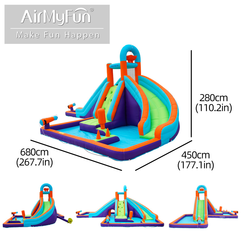AMF castillo inflable para niños cama de salto inflable para interiores y exteriores castillo para niños castillo inflable para el hogar tobogán