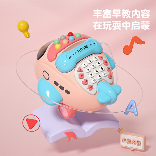 Baby toy telephone simulated landline for boys and girls educational early education baby music mobile phone for toddlers 1 year old 2-3
