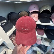 2025秋冬季新款水洗做旧棒球帽男女韩版字母刺绣情侣鸭舌帽显脸小