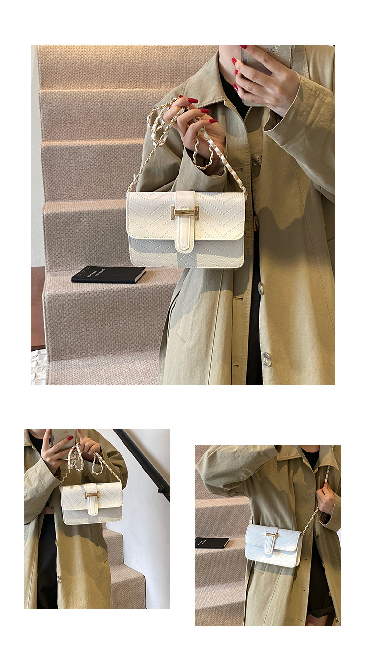 High-end texture checkered tattoo line small bag for women, 2024 new style, simple and trendy, versatile chain single-shoulder crossbody bag undefined