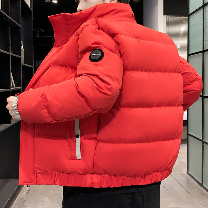 Abrigo de algodón acolchado abrigo de invierno de los hombres abrigo de algodón acolchado de los hombres abajo algodón de los hombres engrosada abrigo de algodón acolchado de los hombres de color sólido ropa transfronteriza venta al por mayor