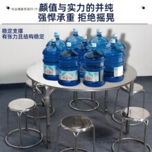 加厚不锈钢餐桌折叠桌商用餐饮摆地摊大排档农村聚餐不锈钢圆桌
