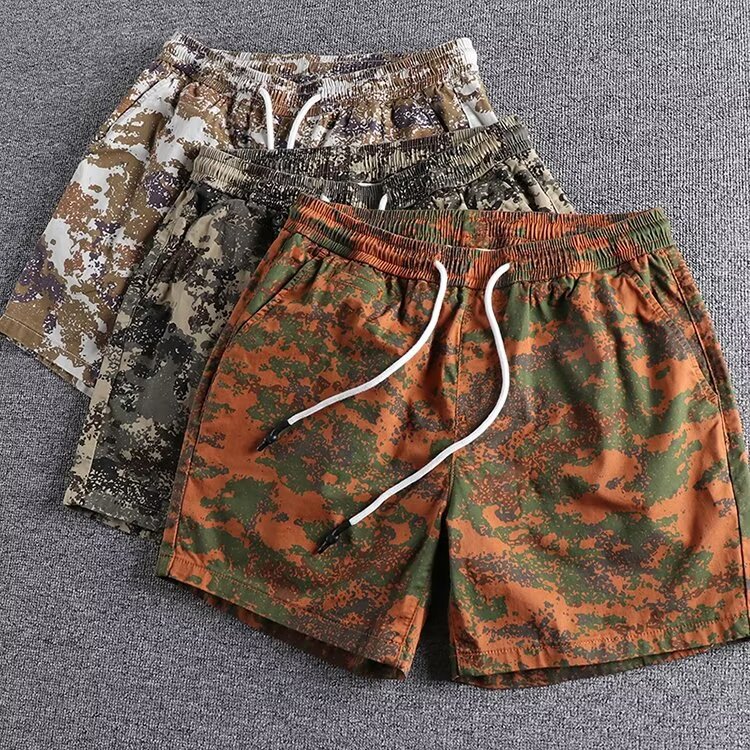 Camouflage Casual Shorts Men's Summer Thin 2024 New Men's Fashionable Loose Straight Four-point Casual Pants