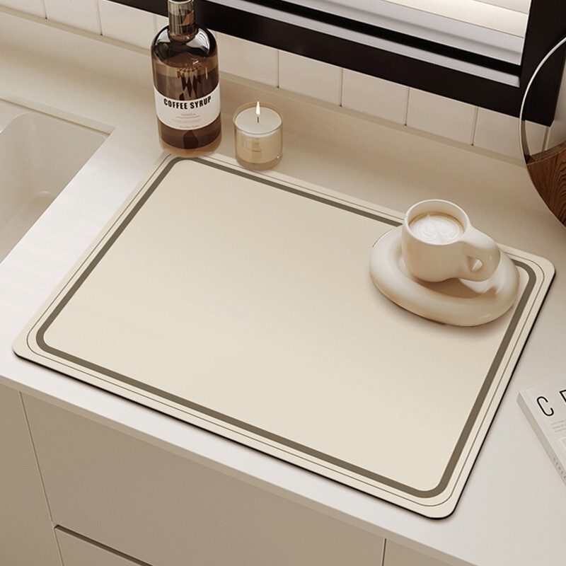 Advanced Sense Simple Kitchen Drain Mat Absorbent Bar Coaster Diatom Mud Coffee Table Desktop Non-slip Coffee Machine Insulation