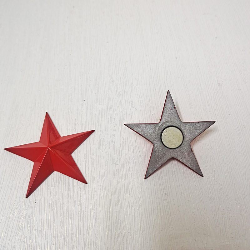 Suministro de stock estereoscópico de pentagrama rojo imán estereoscópico de pentagrama estrella de medalla image 32
