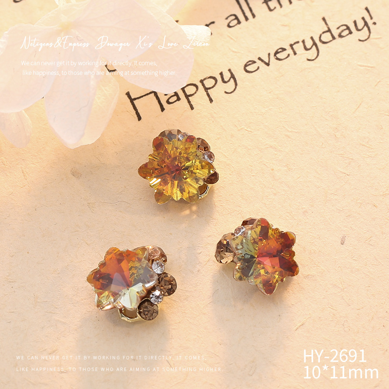 Celebridad en línea Maillard joyería de uñas de cristal pila diamante producto terminado flash torcido corazón grasa cuadrado hecho a mano perla joyería de uñas