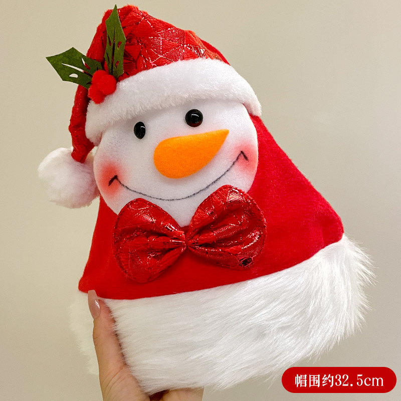 모피 나비 넥타이 눈사람 크리스마스 모자