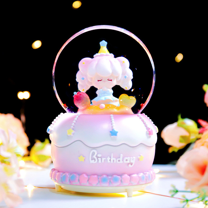 クリエイティブギフト回転トロイの木馬クリスタルボール誕生日プレゼント振り子友達ユニコーンオルゴール卸売りプレゼント|undefined
