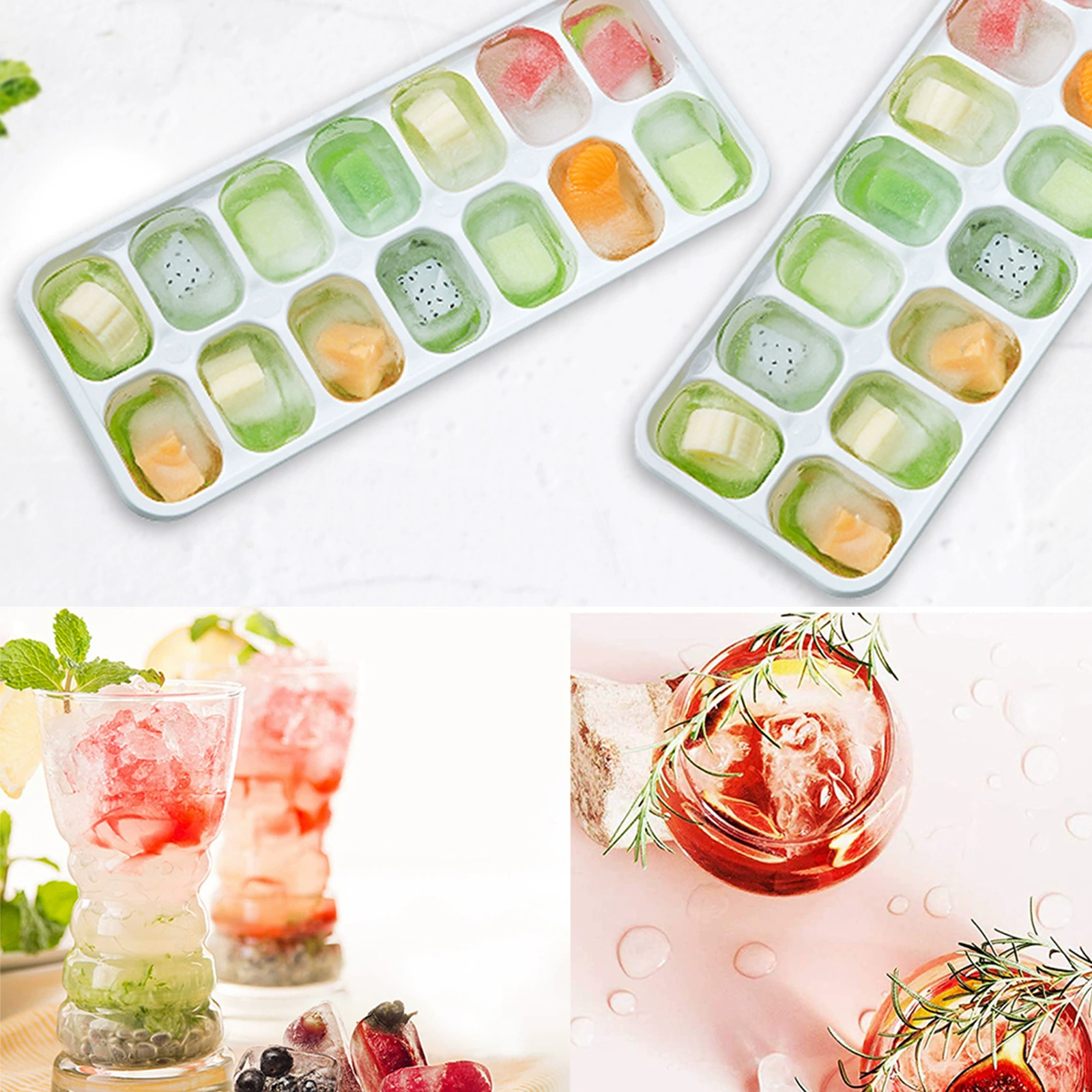 Трансграничная силиконовая решётка для льда Форма для льда 14 сеток с крышкой