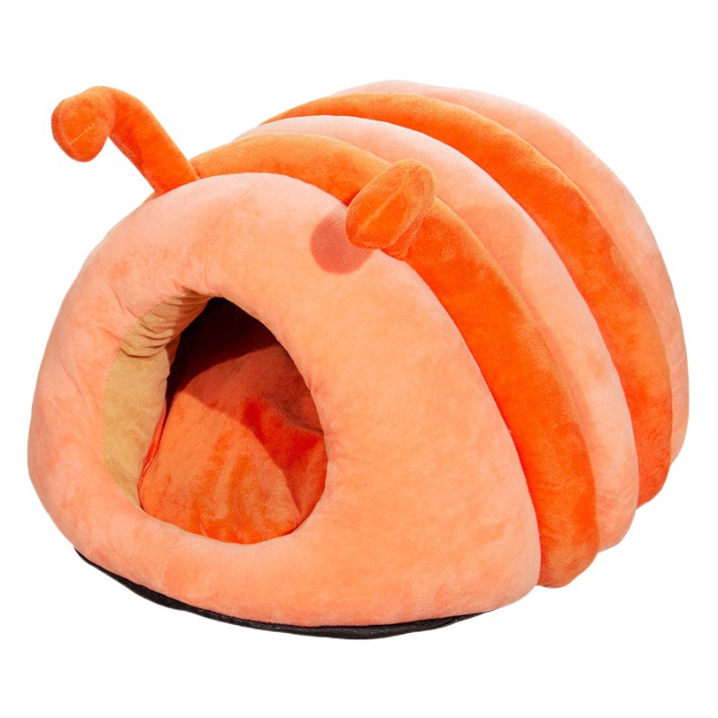 Nido para mascotas tipo oruga, cálido para invierno, casa linda para perros, nido cerrado antideslizante para gatos, stock disponible