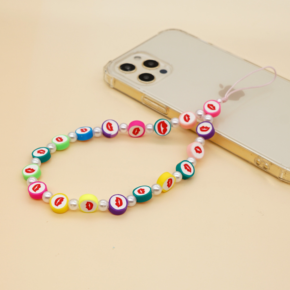 ethnic small daisy pearl beaded mobile phone chainpicture34