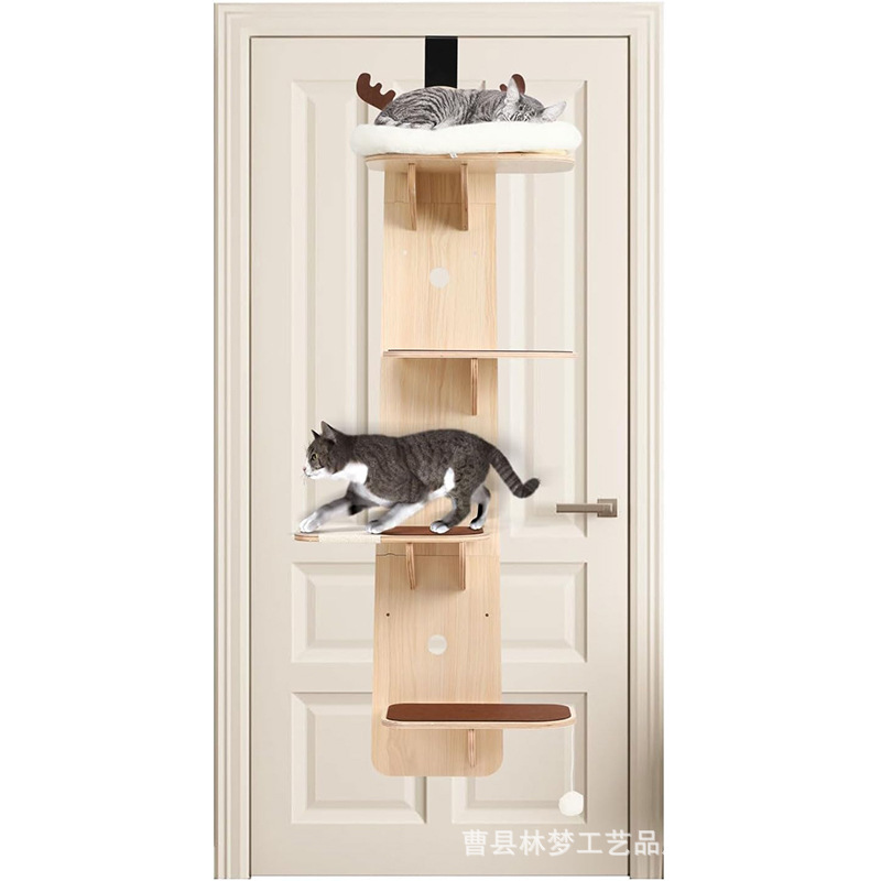편리한 문 교수형 고양이 등반 랙 고양이 스크래치 보드 통합 고양이 랙 벽걸이 벽걸이 형 점프 플랫폼 문 벽걸이 형 고양이 용품