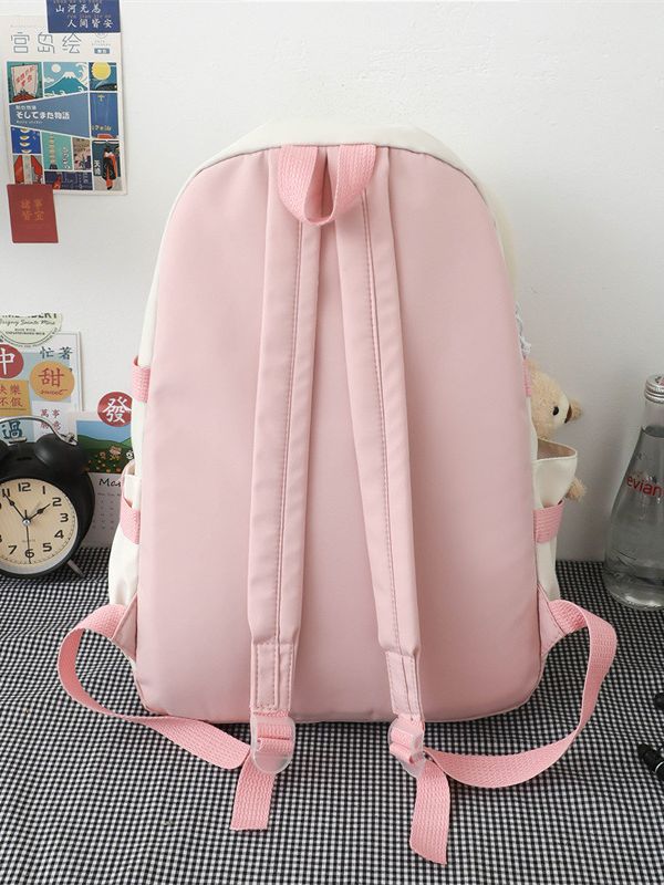 Colores contrastantes universales estudiantes japoneses mochila escolar de gran capacidad universitaria mochila de ocio de viento herramientas mochila de hombro al por mayor