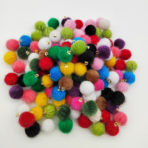 15mm faux mink colored bead pendant earring necklace ear cuff handmade DIY small accessories factory wholesale