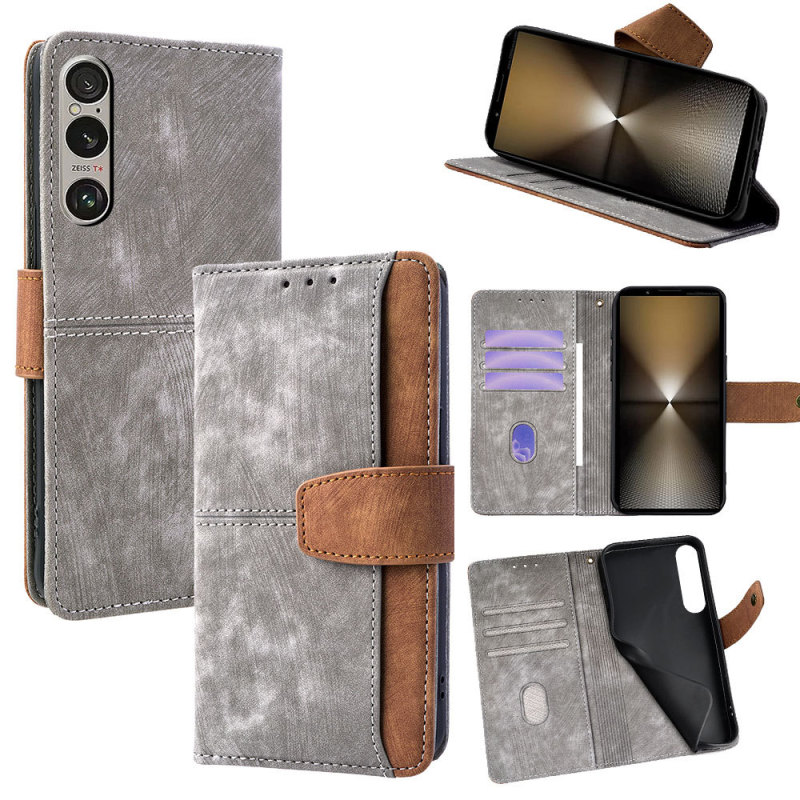 For Sony Xperia 1 IV Mobile Phone Leather Case Xperia 10V Coin Clip Holder XZ1 Flip Anti-drop Case