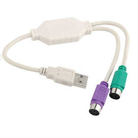 厂家直销usb转ps2转接线USB转PS2转接头带芯片圆头鼠标键盘连接线