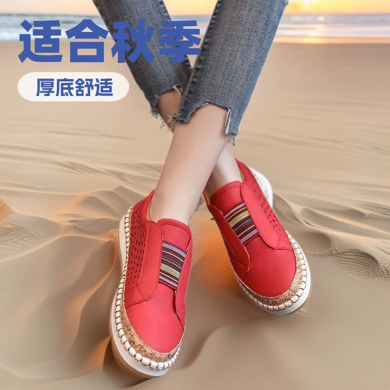 Трансграничные европейские и американские Осенние новые лоферы на плоской подошве Amazon, дышащая спортивная женская обувь на толстой подошве, подходящая по цвету, в наличии