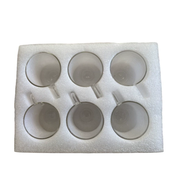(Pearl cotton packaging) 120ml transparent handle, six pieces